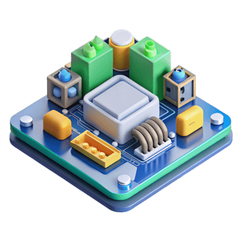 timeless traditional A motherboard, with components attached. NO BACKGROUND with Transparent Background. high resolution png