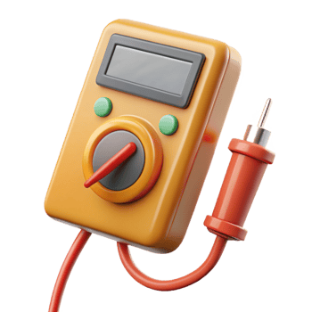 breathtaking artistic A multimeter, with probes attached. NO BACKGROUND with Transparent Background. high resolution png