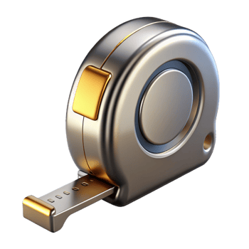 dreamy majestic A tape measure, metallic. NO BACKGROUND with Transparent Background. high quality png