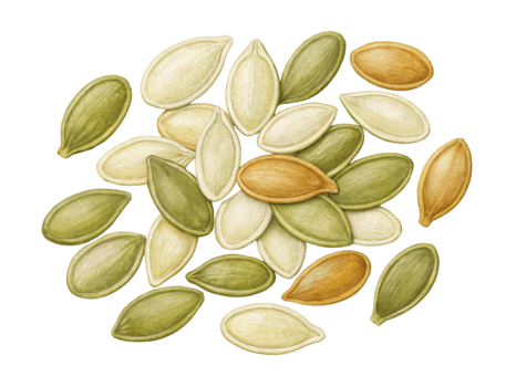Pumpkin seeds in various colors and shapes scattered on transparency background create vibrant and natural display png