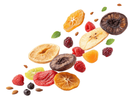 vibrant assortment of dried fruits including apricots, apples, and berries, creating colorful and healthy snack option png