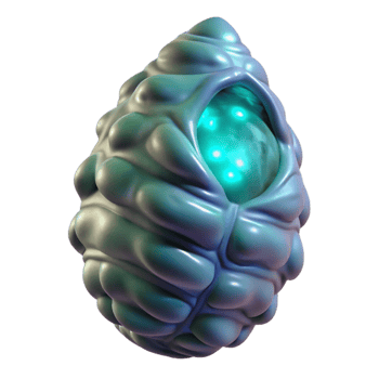 hypnotic exceptional Alien cocoon, organic, pulsating, bioluminescent. NO BACKGROUND with Transparent Background. png