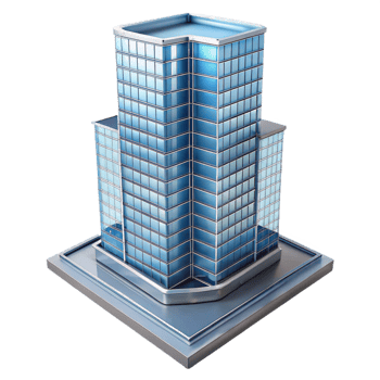 alluring impressionist Modern skyscraper, glass and steel, NO BACKGROUND with Transparent Background. top-tier png