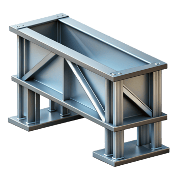 bold serene Steel girder, industrial design, NO BACKGROUND with Transparent Background. gallery standard png