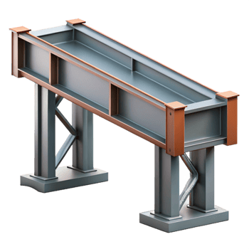 impressive geometric Steel girder, industrial design, NO BACKGROUND with Transparent Background. flawless png