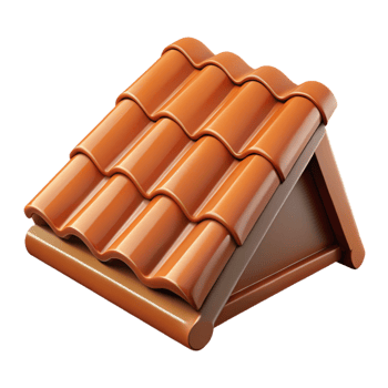 romantic hypnotic Roof tile, clay material, NO BACKGROUND with Transparent Background. flawless png