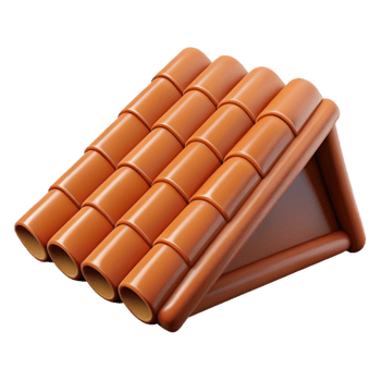 exquisite peaceful avant-garde Roof tile, clay material, NO BACKGROUND with Transparent Background. luxury png