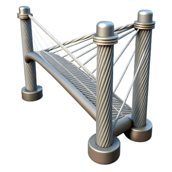 mesmerizing memorable Bridge suspension cable, steel strands, NO BACKGROUND with Transparent Background. png