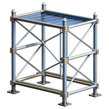 picturesque remarkable Scaffolding section, metal frame, NO BACKGROUND with Transparent Background. png