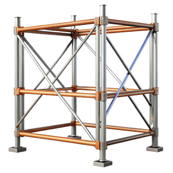 extraordinary nostalgic classic Scaffolding section, metal frame, NO BACKGROUND with Transparent Background. gallery standard png