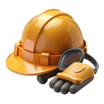 gorgeous elegant Construction helmet, safety gear, NO BACKGROUND with Transparent Background. expertly shot png