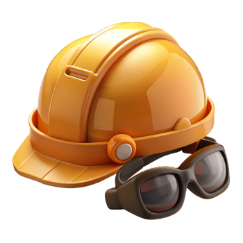 elegant timeless Construction helmet, safety gear, NO BACKGROUND with Transparent Background. png