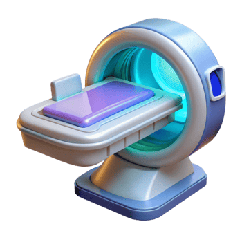 pristine harmonious tropical Advanced medical scanner displaying holographic data NO BACKGROUND with Transparent Background. detailed png