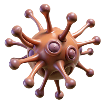 gorgeous impressionist Alien spore with pulsating veins NO BACKGROUND with Transparent Background. expertly shot png