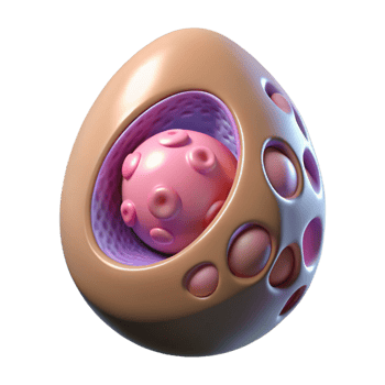 enchanting gothic Alien egg with pulsating embryo NO BACKGROUND with Transparent Background. precision png