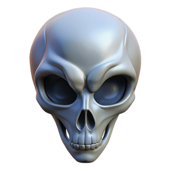 alluring exceptional Alien skull with intricate bone structure NO BACKGROUND with Transparent Background. png