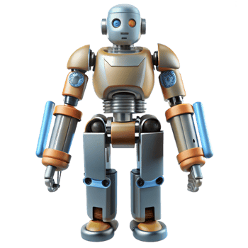 nostalgic vibrant Robotic exoskeleton with hydraulic actuators NO BACKGROUND with Transparent Background. handcrafted png