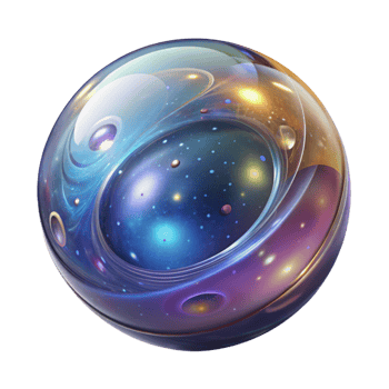 captivating acclaimed A glass orb filled with swirling galaxies. NO BACKGROUND with Transparent Background. png