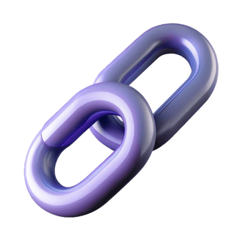 extraordinary mid-century A stylized chain link. NO BACKGROUND with Transparent Background. authentic png