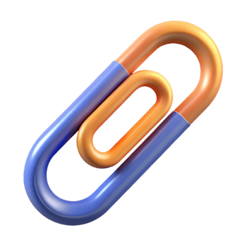 dramatic dynamic retro A stylized paperclip. NO BACKGROUND with Transparent Background. detailed png