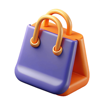 sumptuous timeless A stylized shopping bag icon. NO BACKGROUND with Transparent Background. png