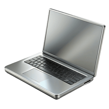alluring surreal A sleek, silver laptop computer, closed. NO BACKGROUND with Transparent Background. top-tier png