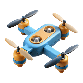 alluring memorable A compact drone with four propellers. NO BACKGROUND with Transparent Background. png