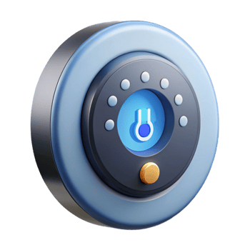 unforgettable futuristic A smart thermostat. NO BACKGROUND with Transparent Background. genuine png