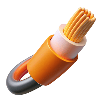 mesmerizing standout A fiber optic cable. NO BACKGROUND with Transparent Background. png