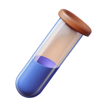 bold vibrant A test tube. NO BACKGROUND with Transparent Background. crisp png