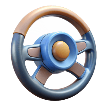 stunning whimsical futuristic A self-driving car steering wheel. NO BACKGROUND with Transparent Background. premium png