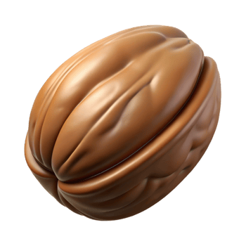 vibrant inspired Pecan nut in shell NO BACKGROUND with Transparent Background. png