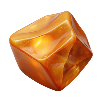 reflective striking Piece of raw amber NO BACKGROUND with Transparent Background. original png