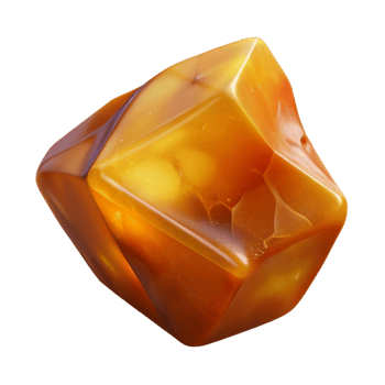 radiant distinctive Piece of raw amber NO BACKGROUND with Transparent Background. png