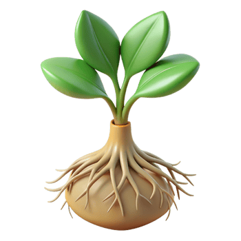 beautiful memorable Root system of a small plant NO BACKGROUND with Transparent Background. png