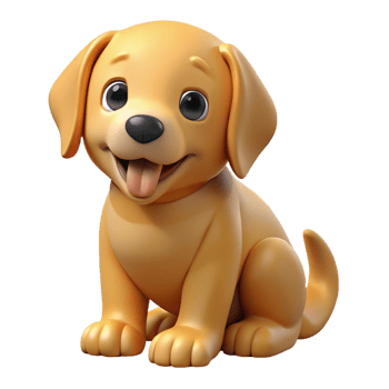 gorgeous futuristic A playful golden retriever puppy, sitting, tilting head. NO BACKGROUND with Transparent Background. sharp png