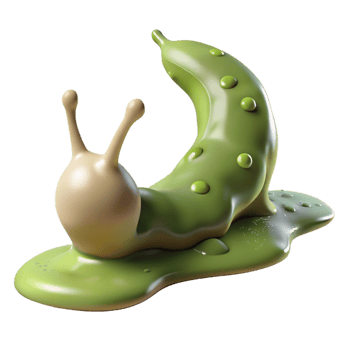 fascinating rustic A slug, leaving a slime trail. NO BACKGROUND with Transparent Background. flawless png