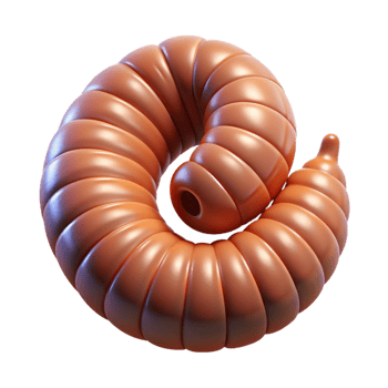 calm breathtaking A millipede, curled up. NO BACKGROUND with Transparent Background. 4K png