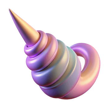 picturesque ethereal mid-century A majestic unicorn horn, spiraling elegantly. NO BACKGROUND with Transparent Background. authentic png