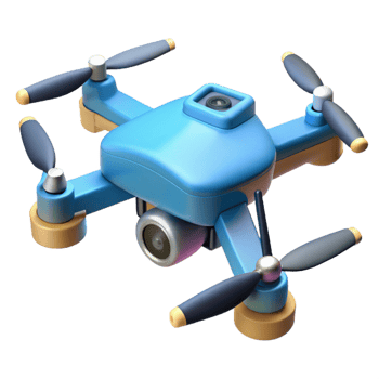 serene vintage Drone with camera attached, propellers still NO BACKGROUND with Transparent Background. impeccable png