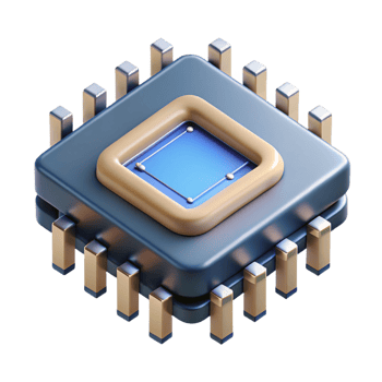 melancholic stunning Microchip with intricate circuitry NO BACKGROUND with Transparent Background. handcrafted png