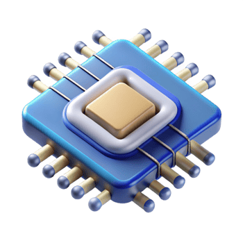 impressive baroque Microchip with intricate circuitry NO BACKGROUND with Transparent Background. expertly shot png