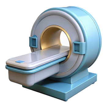 wonderful memorable MRI machine scanner, open and empty NO BACKGROUND with Transparent Background. png