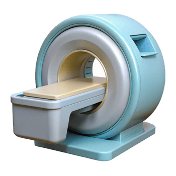 hypnotic iconic MRI machine scanner, open and empty NO BACKGROUND with Transparent Background. png