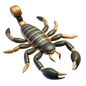 distinctive victorian A scorpion, top view, NO BACKGROUND with Transparent Background. luxury png