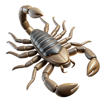 nostalgic breathtaking A scorpion, top view, NO BACKGROUND with Transparent Background. elite png