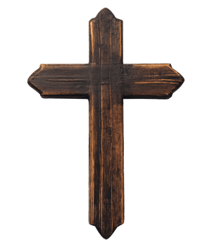 Old wooden religious cross isolated on transparent background png