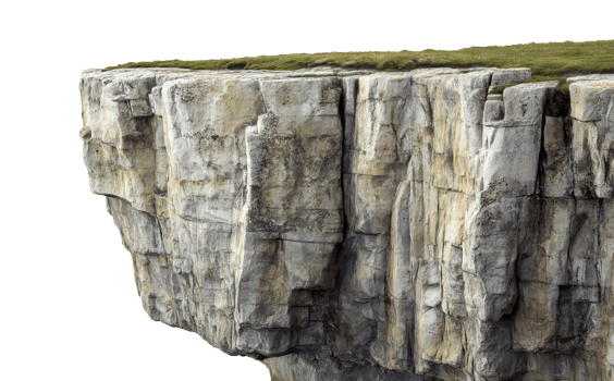 Rugged cliff isolated on a transparent background png
