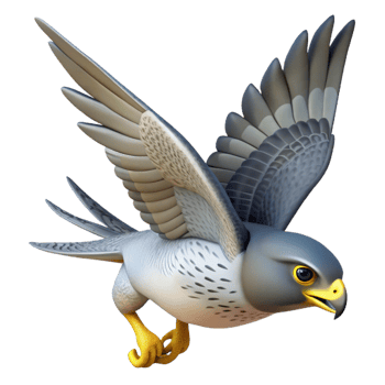 breathtaking nostalgic rustic A falcon diving, NO BACKGROUND with Transparent Background. ultra HD png