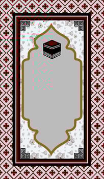 red and grey Islamic mat vector
